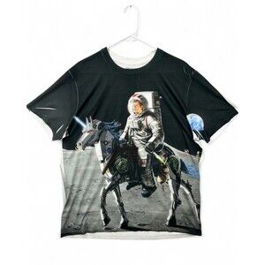JFK Alien Hunter Shirt Men's XL John F Kennedy Robot Unicorn Moon Space NASA
